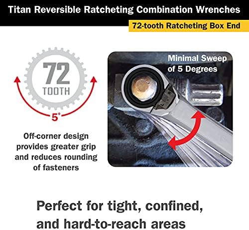 Titán 14508 8mm 12 Pont 72 Foggal Reverzibilis Ratcheting villáskulccsal
