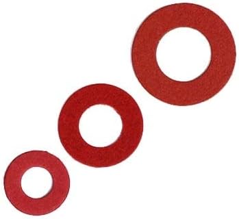147pcs M7-es.8 piros acél tömítés, tömítő gyűrű alátét lapos alátét zárt gyűrűk Szigetelés vízálló tömítések (Belső Átmérő: