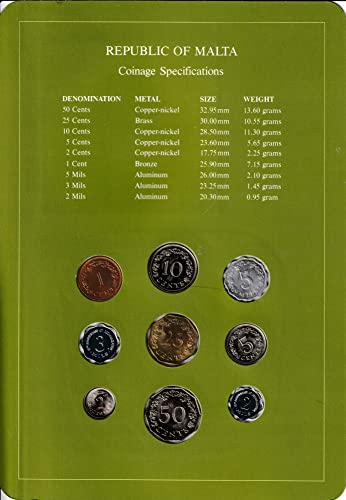 1972 Málta Franklin Mint & Királyi Pénzverde Érme Beállítja Az Összes Nemzetek-Kal & Mil Eladó Uncirculated & Bizonyíték