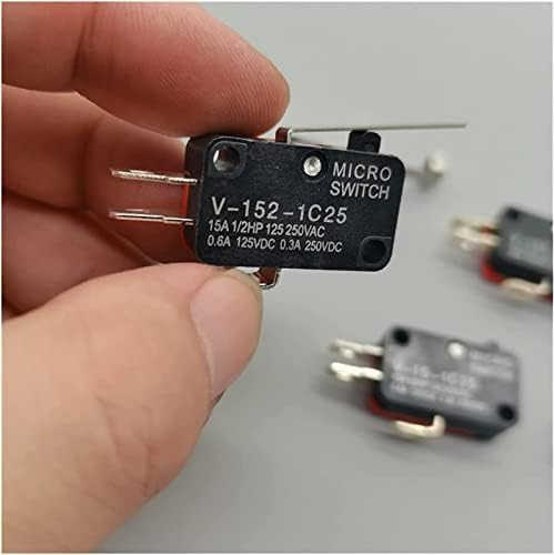 Mikro Kapcsoló 5db V-151-1C25/V-152-1C25 Egér pillanatnyi egyéni visszaállítása a Mikro Limit AC Egér Kapcsoló Hosszú nyelű Roller