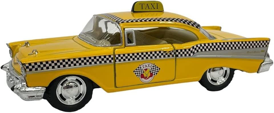 KiNSMART 1957-Es Chevy Bel Air Coupe Klasszikus Taxi 5 1:40 Skála Meghalni Öntött Fém Modell, Játék Autó