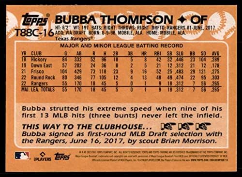2023 Topps Sorozat Egy Ezüst Csomag Mojo Refraktor T88C-16 Bubba Thompson NM-MT RC Újonc Texas Rangers Baseball Trading Card MLB