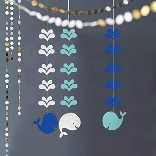 Kék Bálna Lóg Papír Dekoráció (6db) - Óceán Téma Lóg Papír Party Szerpentin Gyerekeknek Hálószoba Dekoráció, Óceán, Tenger az Élet Felső