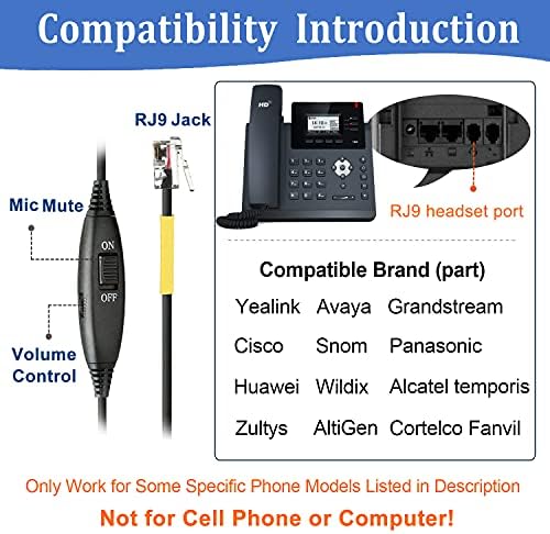RJ9 Telefon Headset zajszűrős Mikrofon, Callez Irodai Telefon Headset, Mono Kompatibilis Yealink T46S T42S T48S T41S T27G