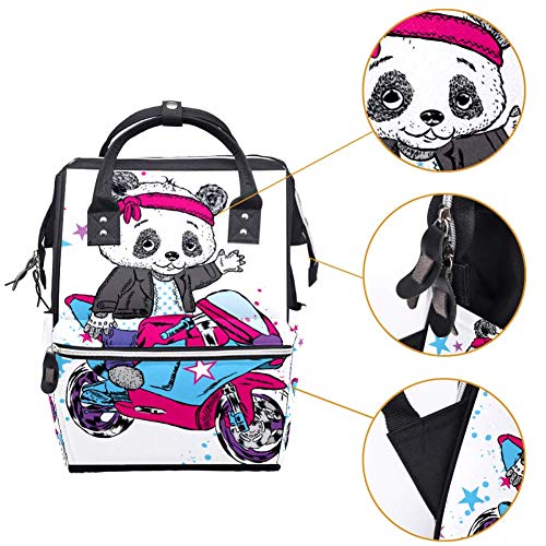 Cuki Panda Motor Pelenka Tote Bags Múmia Hátizsák Nagy Kapacitású Gyapjas Zsák Ápolási Utazó Táska Baba