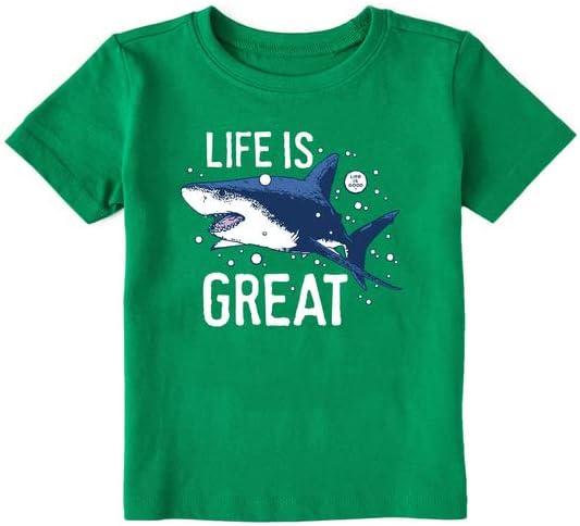 Az élet Szép. A kisgyermek az Élet Nagy Cápa Crusher Tee, Kelly Zöld, 4T