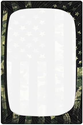 ALAZA Amerikai Zászló Terepszínű Grunge regisztrálni Ellátott Mózeskosár Lap a Fiúk Baba Lányok Kisgyermek, Standard Méret 52 x