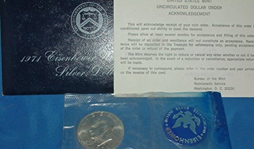 1971 S-S Uncirculated EisenhowerKék Pack Silver Dollar Eredeti Csomagolásban $1 Brilliant Uncirculated MINKET Menta
