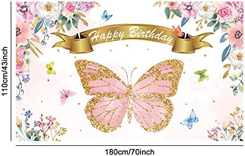 Pillangós Születésnapi Party Hátteret, Dekorációk, Rózsaszín, Lila, Pillangó Téma Fél Háttér Banner Jelek Szívességet felszerelés Kisgyermek'