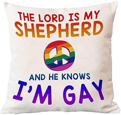 Párnát Fedezi Az Úr az Én Pásztorom, nem Tudja, hogy Meleg vagyok párnahuzat Egyenlőség Leszbikus, Meleg LGBTQ párnahuzat Rusztikus