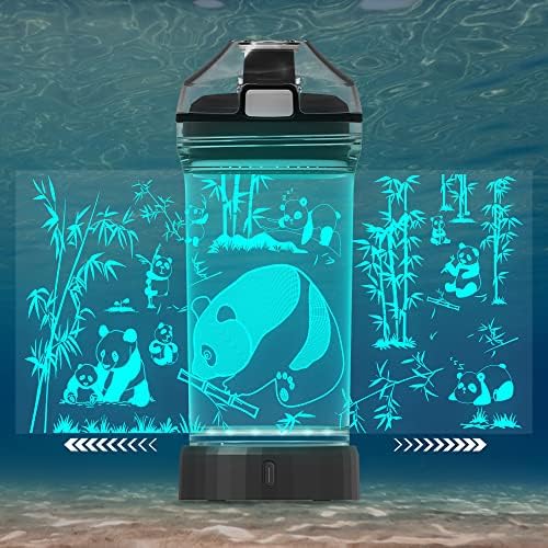 Lampeez Panda Ajándék, Panda kulacs Gyerekeknek Fény Üveg Vizet, 3D Design - 14 OZ BPA Mentes Tritan Környezetbarát - Iszik Csésze Ajándék