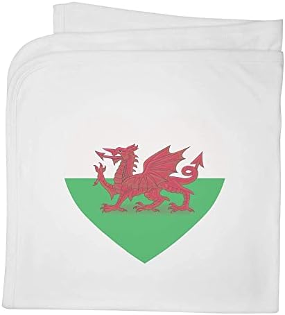 Azeeda 'Walesi Zászló Szív' Pamut Bébi Takaró/Kendő (BY00027932)