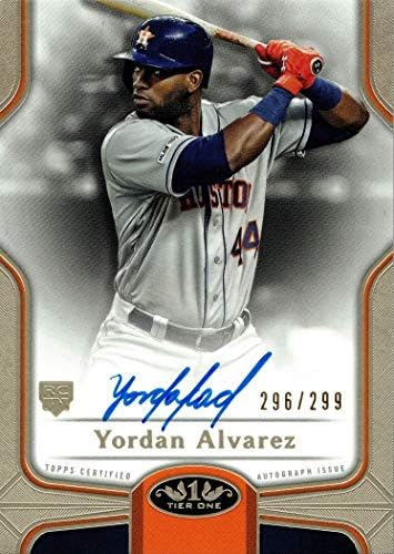 2020 Topps Tier Egy Baseball BOA-mégsem tehetem, hogy ... Yordan Alvarez Hiteles Aláírást Újonc Kártya - Csak 299 készült!