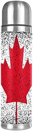 Rozsdamentes Acél-Vákuum Szigetelt Bögre, Kanada Grunge Zászló Maple Leaf Piros Fehér Fekete Nyomtatási Termosz Palack a Hideg-Meleg