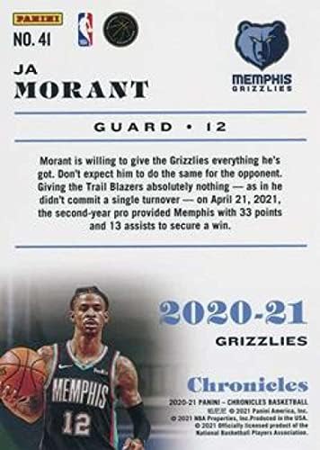 2020-21 Panini Krónikák 41 Ja Morant Memphis Grizzlies NBA Kosárlabda Trading Card