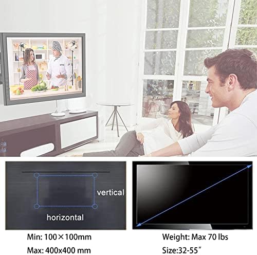 WKLSRHBD Felsorolt TV Fali tartó Forgatható, valamint Full Tilt Mozgás TV-tartót a Legtöbb 32-55 Colos Tv-vel, TV Konzol, Max VESA 400x400mm,