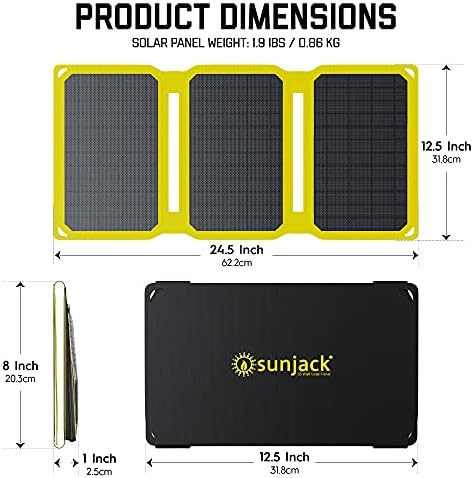 SunJack 25 Watt Összecsukható IP67 Vízálló ETFE Monokristályos Napelem + 2X 10000mAh Hatalom Bankok USB-A vagy USB-s-C Mobiltelefonok,