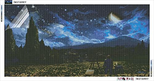 Instarry 5D Gyémánt Festmény Készletek Nagy Méretű Éjszakai Erdőben Kristály Hímzéssel Családi Fali Dekor 47.2x23.6 inch