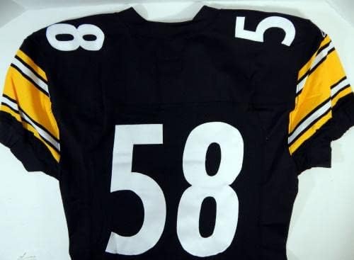 2002 Pittsburgh Steelers 58 Játék Kibocsátott Fekete Jersey 46 DP21318 - Aláíratlan NFL Játék Használt Mezek