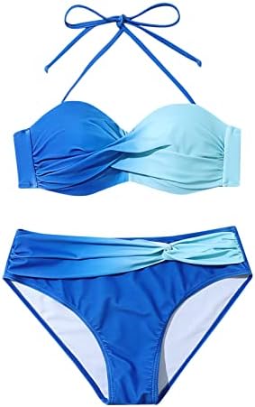 Fiúk Úszni Rövidnadrág Méret 14-16 Női Gradiens Nehéz Pack Bikini Női Bikini Osztott Fürdőruha Plus Size