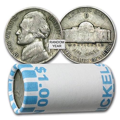 1942 PDS - 1945-BEN AMERIKAI Jefferson második VILÁGHÁBORÚ Háború Nikkel, 35% - os Ezüst $1 névérték 20-érmék 5c Eladó Átlagos Elterjedt,
