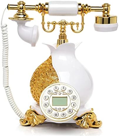 GaYouny Európa Stílus Vezetékes Telefon, Otthoni Iroda Készült Fehér, Piros Vezetékes Telefon (Színe : Fehér)