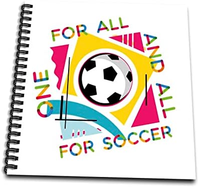 3dRose Futball-Labda, Színes Szöveg Egy mindenkiért, mindenki a Foci - Rajz Könyvek (db-364194)