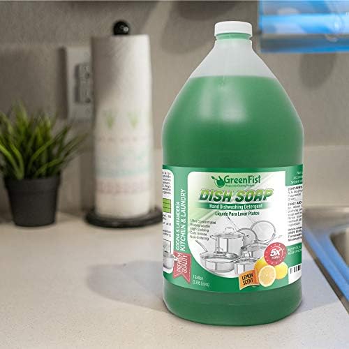 GreenFist Zöld mosogatószer [ Citromos Illat ] Kézi Pot & Pan Szakmai Tisztítószer Utántöltő Folyadék Pot & Pan Étel-Mosni - Könnyű vagy