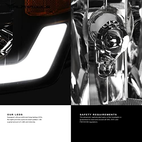 Alfa Baglyok 8711835 Kristály Fényszórók Hullámvasútja Szekvenciális LED Bar & Startup Fény - Fekete Borostyán Illik 2009-2018 Dodge