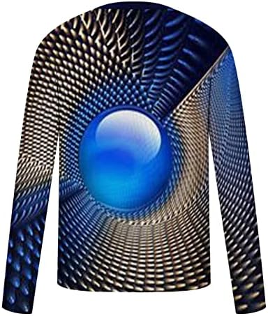 Dgoopd Férfiak Rendszeres-Fit Hosszú Ujjú Póló 3D Nyomtatás Grafikai Optikai Illúzió T-Shirt Alapvető Sleeve Póló, Alkalmi, Laza Felsők