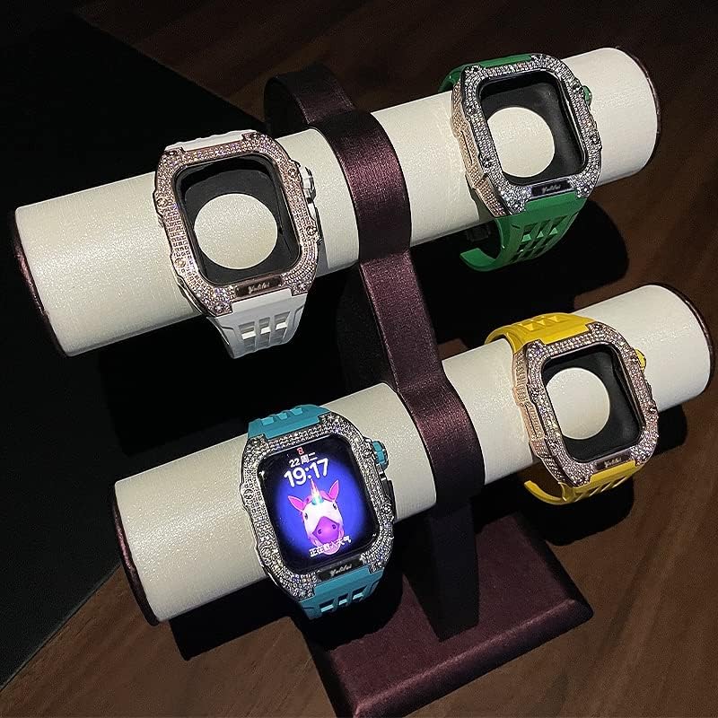 CNHKAU Mod készlet Apple Nézni Sorozat 8 7 45mm Titán Ötvözet Esetben gumiszalag az iwatch 45mm Csere Óra Karkötő Kiegészítők (Szín :