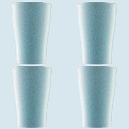 Búza Szalma Csésze Készlet 4 DB - Könnyű Búza Szalma-Szál ivópohár - Mikrohullámú sütő & Mosogatógépben mosható - Búza Szalma