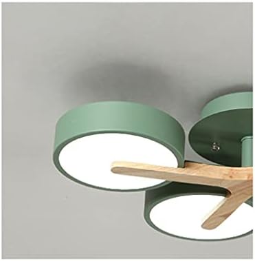 SDFGH Zöld Északi StyleChandelier Hálószoba Mennyezeti Dekoráció Lámpa Minimalista Wood Art Nappali Led Lámpa