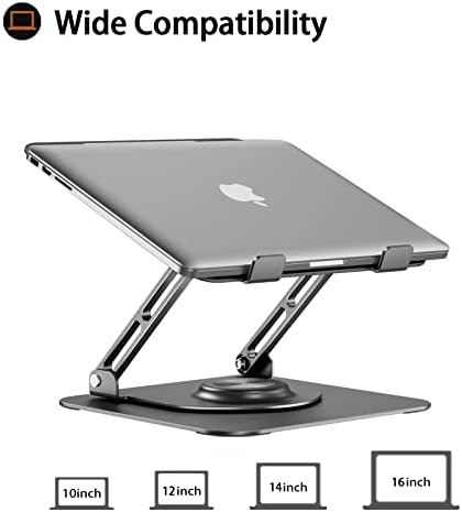 JOYEKY Laptop Állvány Asztal, Állítható Számítógép Állvány, 360° Forgó Alap, Ergonomikus Laptop Kelő a közös Munka, Összehajtható