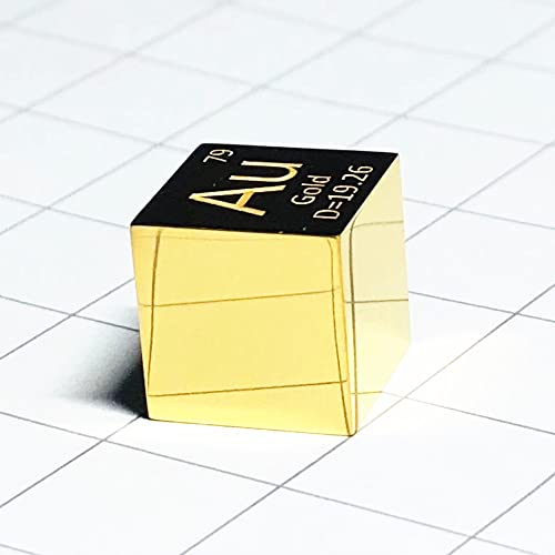 Magerial Csiszolt Arany Kocka 19.3 g Elem Gyűjtemény Tükör Kész Au 99,99% - Os Tisztaságú, 0.39 (10*10*10mm, Au 99.99%, 1)