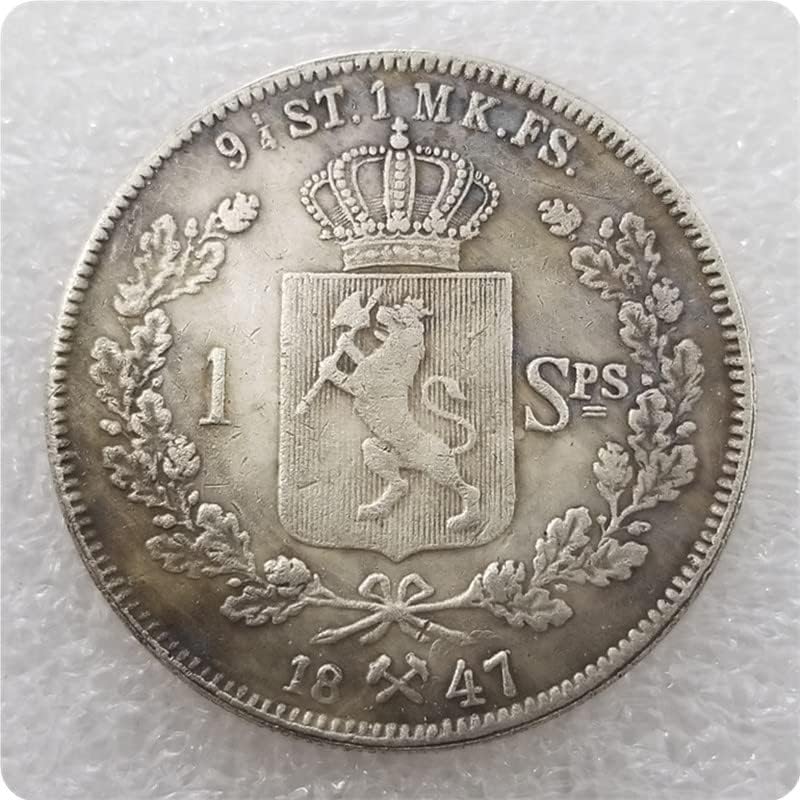 Norvégia 1846, 1847, 1848-1855, 1856, 1857, Norvégia 1 Specie DALER Érme