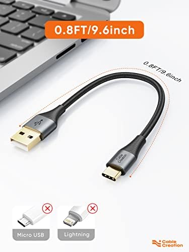 Csomag – 2 Elem: a Rövid USB-C Kábel + 50Pcs kötegelő 6 inch
