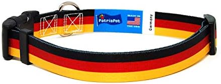 Német Nyakörv | német Zászló | gyorskioldó Csattal | Made in NJ, USA | Közepes testű Kutyák | 3/4 hüvelyk Széles