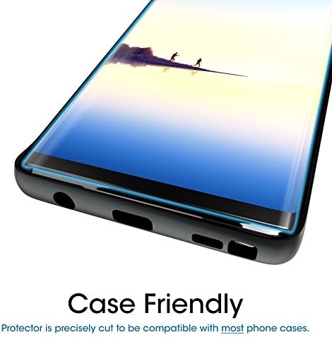 amFilm Üveg képernyővédő fólia Samsung Galaxy Note 8, Teljes Képernyős Lefedettség, 3D Ívelt, Mátrix, Könnyű Telepítés Tálca, Edzett