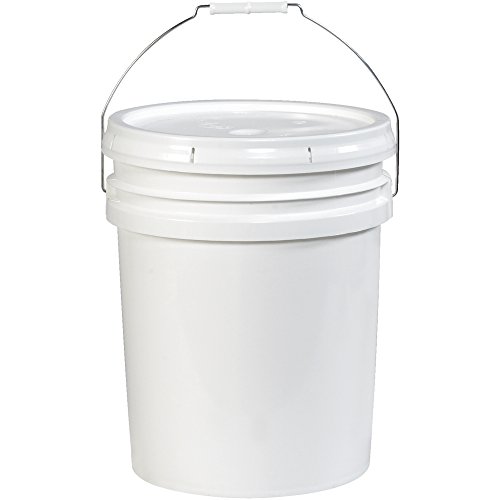 DOBOZ USA BHAZ1076 Műanyag Vödör, Nyitott Fejét, 5 Liter, Fehér (Pack 1 Minden)