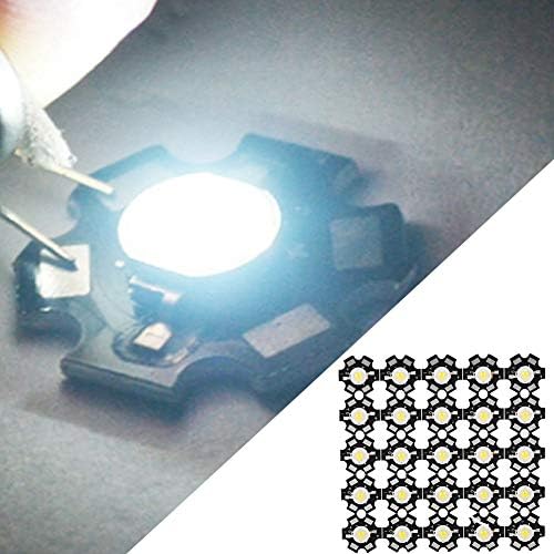 DEWIN COB Fény Gyöngy,25PCS 3W-os 3.2-3.4 V Nagy Fényerejű Integrált Chip fényforrás LED Gyöngy Reflektor Izzó(10000-15000K - Fehér)