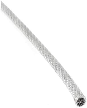 X-mosás ragályos 5mm Átm Acél Átlátszó PVC Bevont Rugalmas Drót Kötél, Kábel 5 Méter(Kábel de kábelt, de alambre rugalmas revestido de