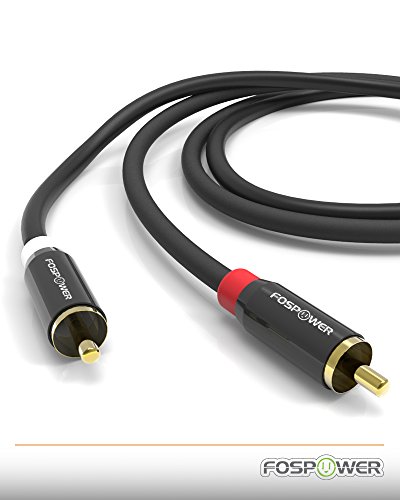 FosPower (10 Láb, 2 RCA M/M Sztereó Audio Kábel [24 KARÁTOS Aranyozott | Réz Mag] 2RCA Férfi-2RCA Férfi a [Bal/Jobb] Prémium Minőségű