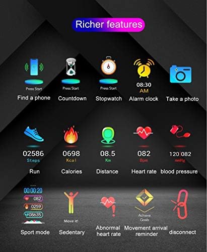 A nők Intelligens Karóra 1.14 Ip68 Vízálló pulzusmérő Stopper Óra Fitness Tracker Órák Android