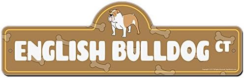 Angol Bulldog Utca Jel | Beltéri/Kültéri | Vicces lakberendezés Garázs, Nappali, Hálószoba, Iroda | SignMission Személyre szabott