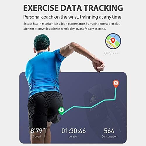 XXXDXDP Okos Zenekar Vérnyomás 1.14 Képernyő Fitness Tracker Óra pulzusmérő Fitness Karkötő Vízálló Zene Vezérlés Férfiak Nők (Szín : E)