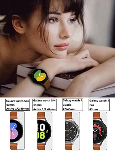 （4 Csomag） Bőr szíj Galaxy Óra 5 Pro 45mm/4 Klasszikus 46mm 42mm Zenekarok, U. B. T 20mm óraszíj Kompatibilis a Samsung Galaxy Nézni