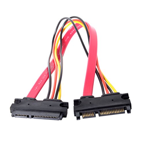 cablecc SATA-III. 3.0 7+15 22 Pin SATA Férfi-Nő Adatok hálózati Hosszabbító Kábel 30cm Piros Szín
