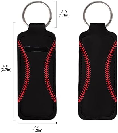 JEOCODY Fekete Baseball Ajakír Jogosultja Hordozható Kulcstartó Gyűrűt Ajakír Kulcstartó Jogosultja Zacskó Tárolási Utazási