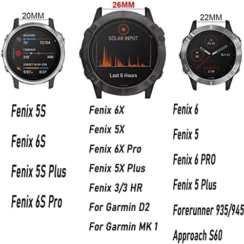 DFAMIN 22mm 26mm Silicagel+Bőr Watchband Szíj, A Garmin Fenix 6X 6 Pro 5X 5 Plusz 3HR 935 945 Mk2 Enduro gyorskioldó Wriststrap